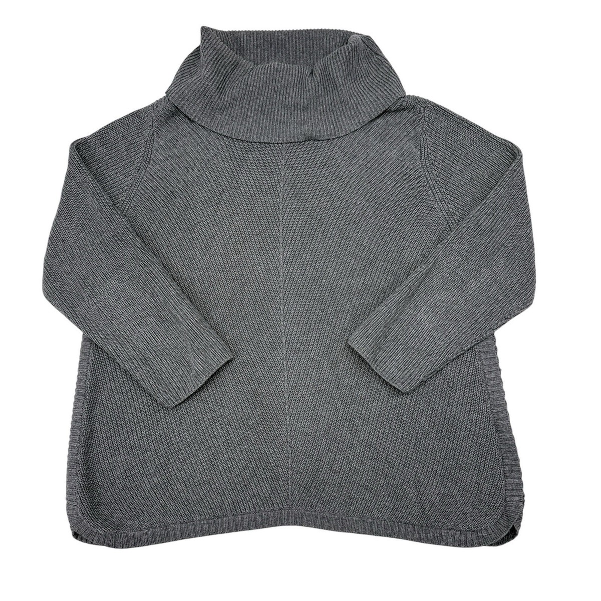 Talbots Cowl Neck Sweater Plus Size 2X Petite Gray Pullover Oversized  Lagenlook