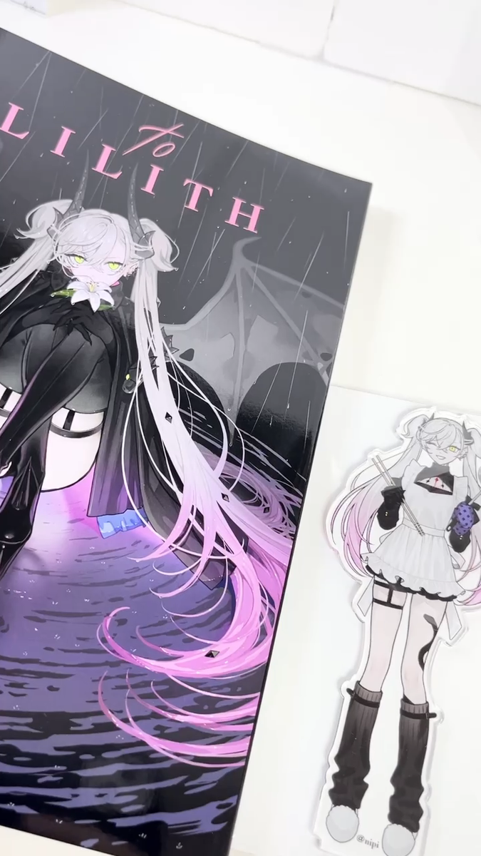 c107 nipi fate to lilith rouph design art book & acrylic set FGO