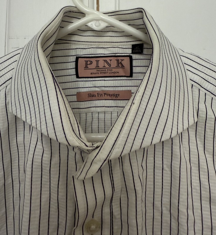 PINK Thomas Pink Jermyn Street London Long Sleeve Button Down Shirt. Size 17