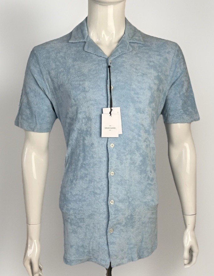 GRAN SASSO Italy Terry Towelling Towel Cotton Button Up Shirt RRP: £195.00 image 2