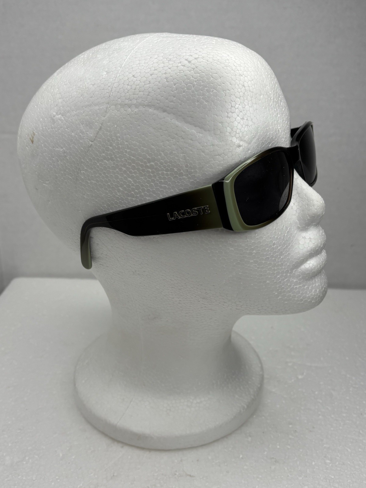 Vtg.Lacoste Black /Green Rare Women's 58/15 Sunglasses LA12630 135mm With Case
