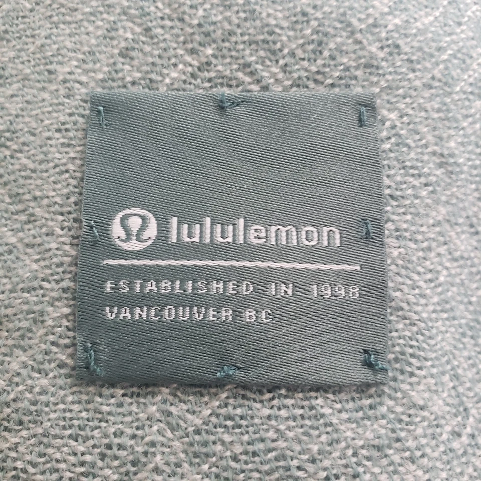 Lululemon Scarf Woven Wool Womens OS Teal 100% Wool Wrap Blanket Unisex Winter - Image 4 of 4