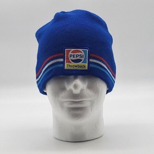 Pepsi Throwback Retro Blue Winter Beanie Hat 