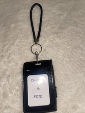 Black Wristlet Keychain Lanyard ID Badge Hand Wrist Strap With Zip Pocket New