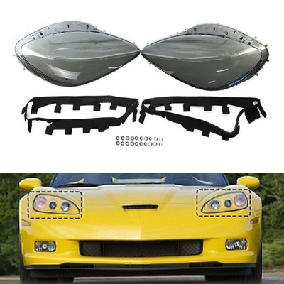 2x Headlight Lens Replacement Head light Cover Fit Chevrolet Corvette C6 05-13