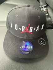 Nike Air Jordan Boys' YOUTH Black Snapback Baseball Cap w/Red Jumpman Logo OSFM