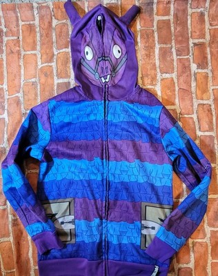 Fortnite Boys Large Llama Piñata Full Zip Mask Hoodie Purple Blue Loot Llama