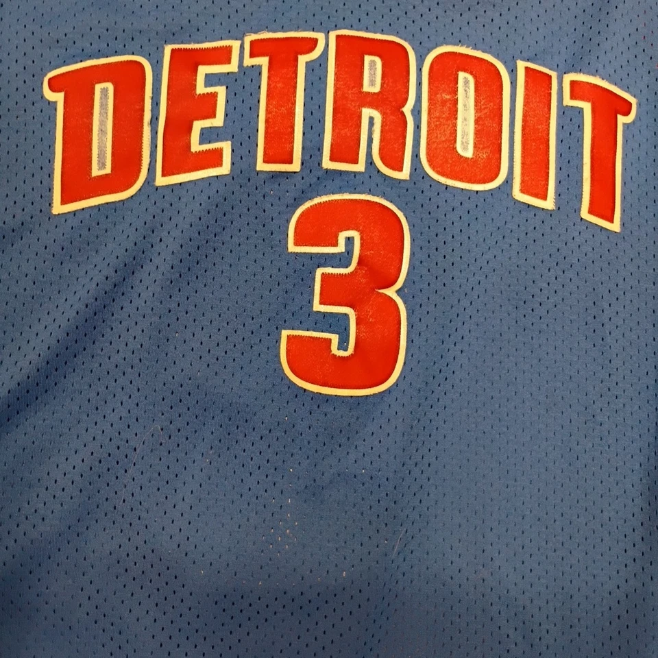 👾Camiseta Camiseta de Baloncesto Wallace NBA Detroit #3 Auténtica NBA Talla XL Foto 2 de 4
