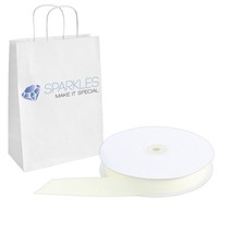 Grosgrain Ribbon 7/8" Wide 50 Yd Yard Roll - Ivory - Solid Reels Party tp