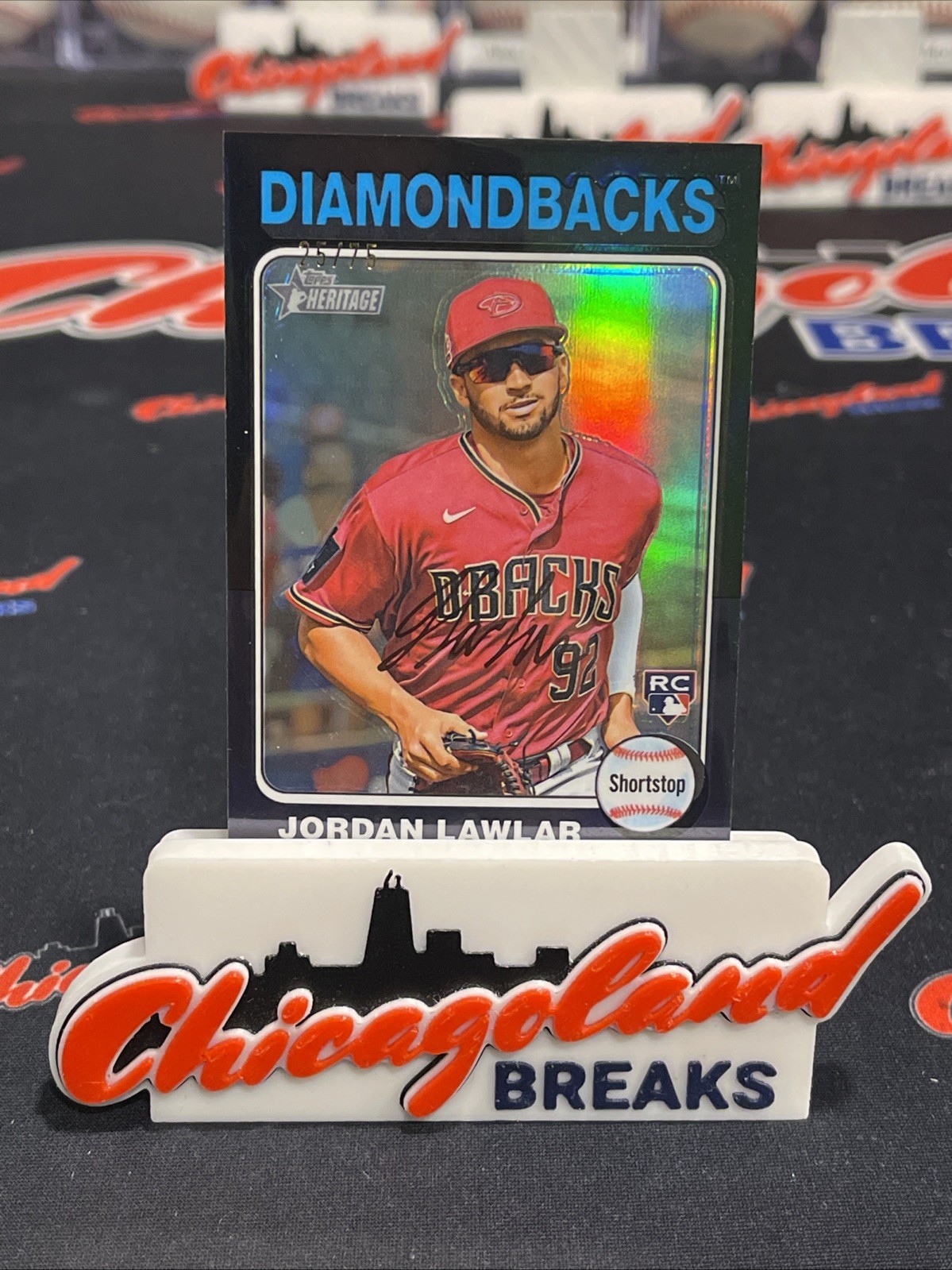 2024 Topps Heritage #429 Jordan Lawlar RC Chrome-Black Rookie #25/75 SB