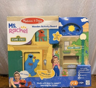 Melissa & Doug Ms. Rachel Sesame Street Wooden Activity Board Toddler Learn Toy