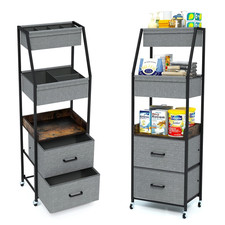 Baby Diaper Caddy Organizer and Storage - 5 Tier Rolling Cart with Dividers and
