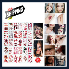 Temporary Tattoo Sheets Halloween Scar Tattoos Fake Wound Stickers Zombie Makeup