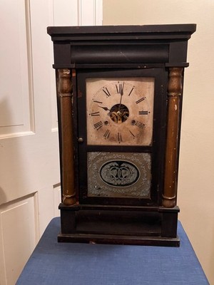 Antique Seth Thomas Weight Driven 1/2 Column & Cornice Clock ~Parts or Repair