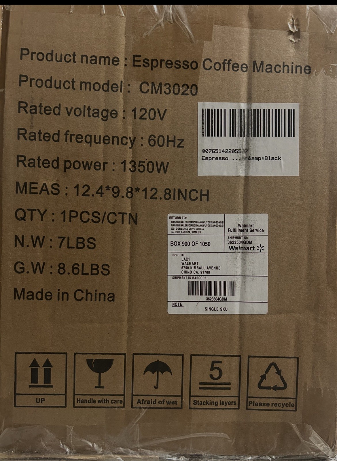 Espresso Machine Gauge Milk Frother Steam Model CM3020 silver&black  