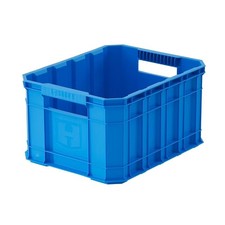 Stackable Plastic Storage Crate 8.5 Gallon Blue Heavy Duty Utility Bin