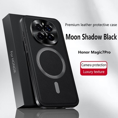 For Honor Magic7 Pro, Luxury Magnetic Wireless Charge PU Leather Feel Cover Case