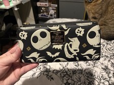 Loungefly Disney The Nightmare Before Christmas Zip-Around Wallet Black White