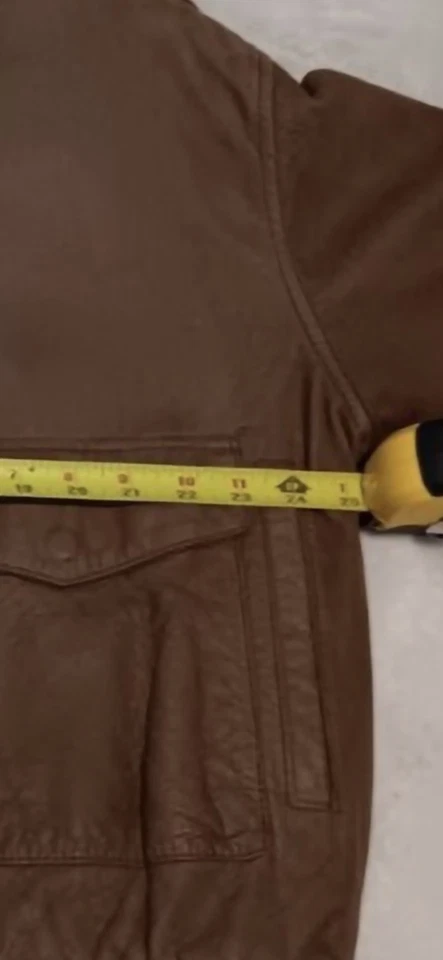 Vintage 90's Y2k T Leather Jacket Men's SZ L Bomber Thrashed Distress Sea Dream  - Image 4 of 4