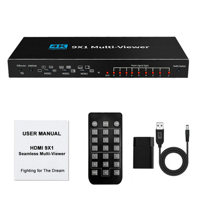 4K 30hz 9x1 HDMI-Compatible Multiviewer 1080P Screen Seamless Switch With IR