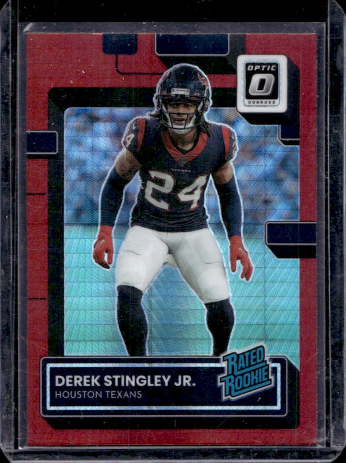 2022 Donruss Optic Derek Stingley Jr. Red Hyper Rated Rookie #244 Texans