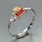 Unique ring Natural Garnet Ring 925 Sterling Silver Size 7 /R471418