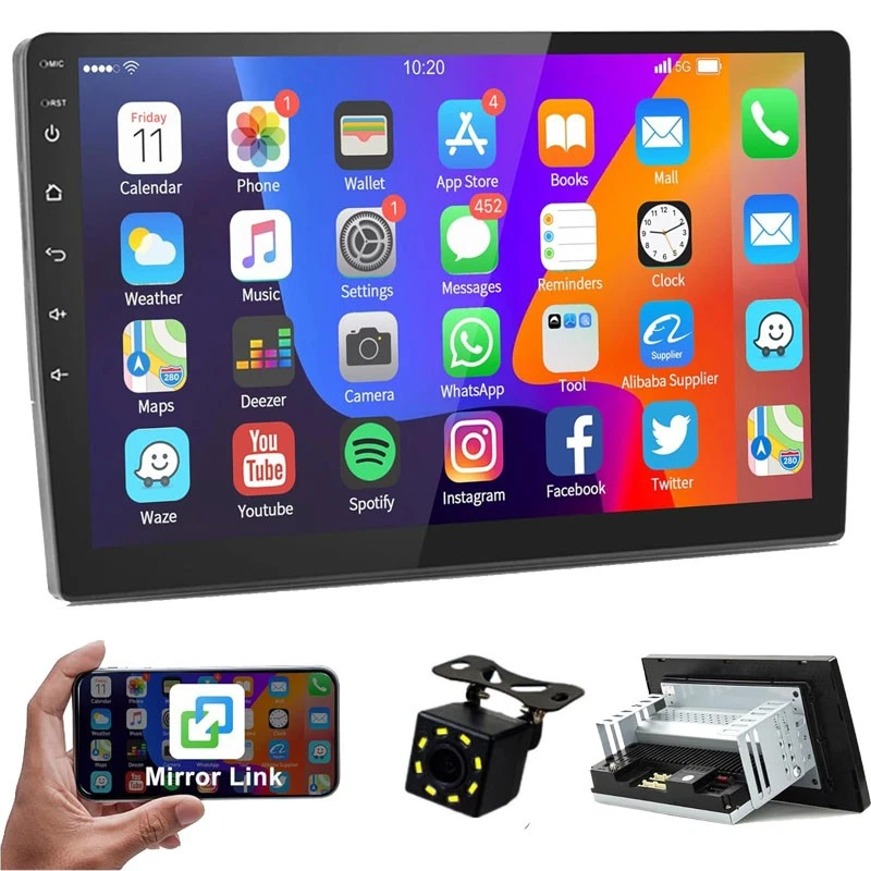 Rotatable 10.1" Android 13.0 Touch Screen Car Radio 1GB+32GB 2Din with Camera - Image 3 of 4