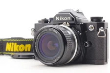 [Near MINT] Nikon FM Black SLR Film Camera Body Ai 28mm F/3.5 Lens From JAPAN