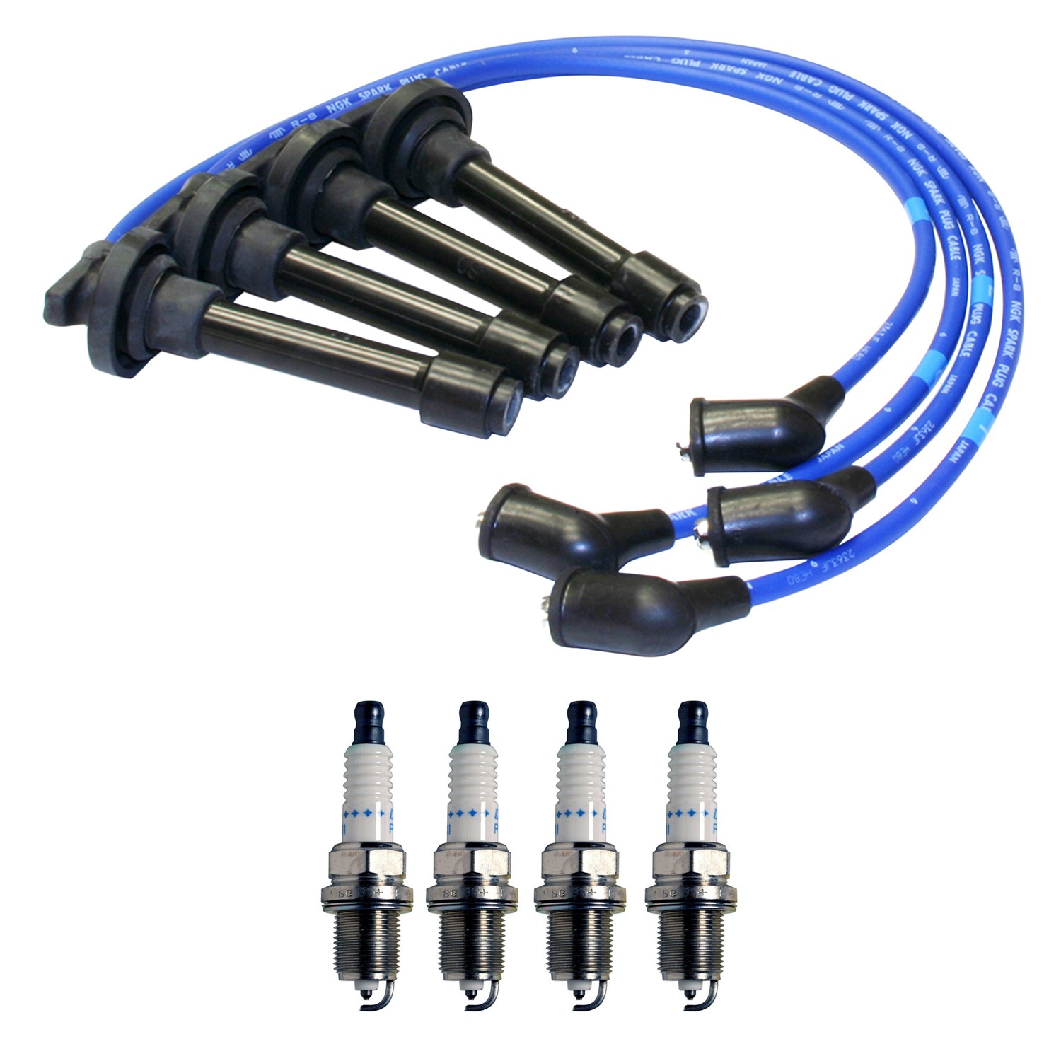 NGK 7mm Wire Set 4 Denso Platinum Spark Plug Kit For Oasis Odyssey 2.2 L4 F22B6