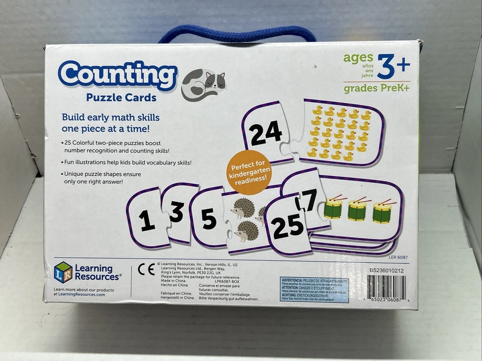 Learning Resources Counting Puzzle Cards, Kindergarten Readniness, 25 Puzzles - Image 4 of 4
