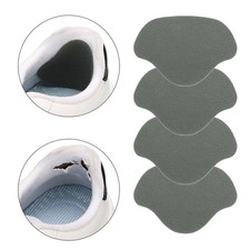 4 Pcs Shoe Heel Repair Patch Self-Adhesive Curved Sneaker Inside Patch Dark Grey