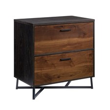 Dark Walnut Lateral File Cabinet, 2 Drawer File Cabinet with Lock