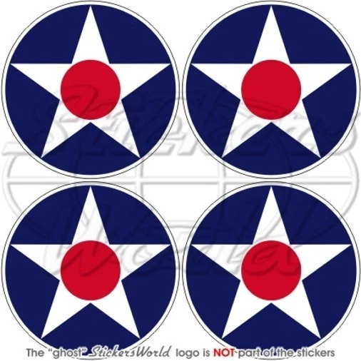 ÉTATS-UNIS Army Air Corps USAAC WW2 USA USAF Cocarde Sticker Autocollant 50mm x4