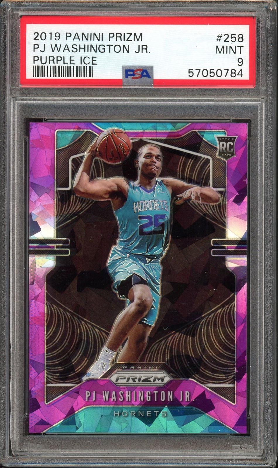 2019-20 Panini Prizm Purple Ice PJ Washington Jr. PSA 9 /149 #258 RC Charlotte