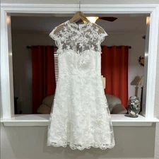 LT LanTing Elegant White Lace Wedding Dress size 10 NWT