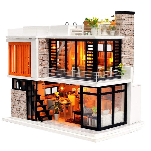 1:24 Scale Dollhouse Bare Wood Double French Doors - Internal Opening Doors With Perspex Glazing, DIY Miniature Builders