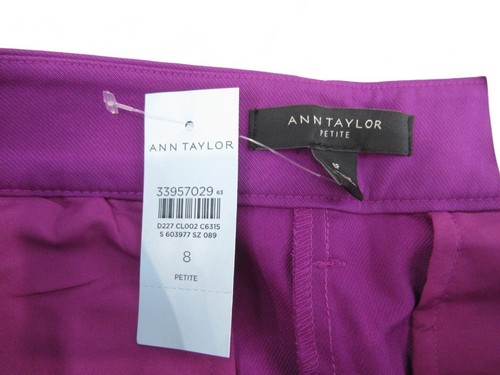 Ann Taylor Ankle Trousers UK8P Purple Polyester Womenswear High Rise - Preloved - Picture 19 of 24