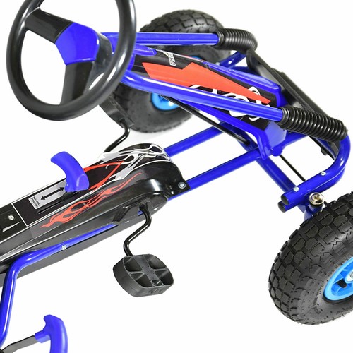 Pedal de coche Go Kart para niños con ruedas de goma pedal de asiento ajustable-verde - Imagen 7 de 14