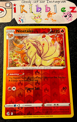 Ninetales 031/264 NM Reverse Holo Rare Fall Autumn Leaves Art Fire