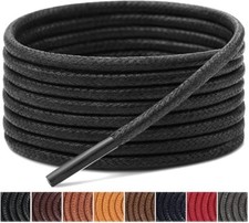 Handshop 3 Pairs Dress Shoe Laces  3/32" Thin Round Waxed Size: 27.6" 70cm 