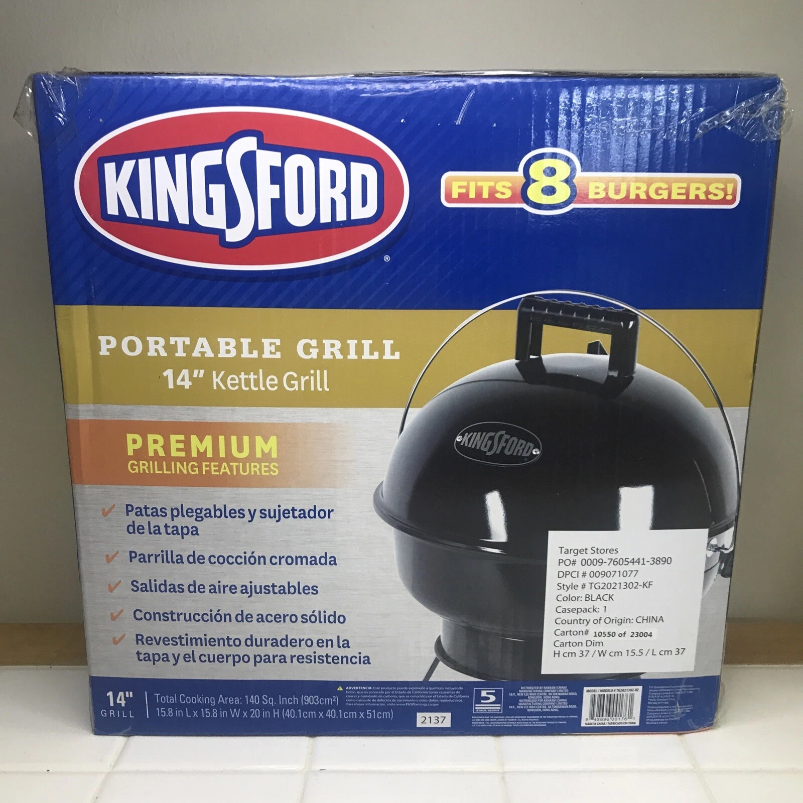 Barbecue Grill By Kingsford 14" Portable Charcoal Grill - Black TG2021302