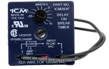 ICM203FB ICM Controls Delay on Break Timer Relay, 18-240 VAC, .03-10 Minute Adj