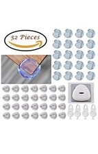 2-in-1 Baby Proofing Set 52 pcs - 20 Corner Guards, 28 Outlet Covers, 4 Keys