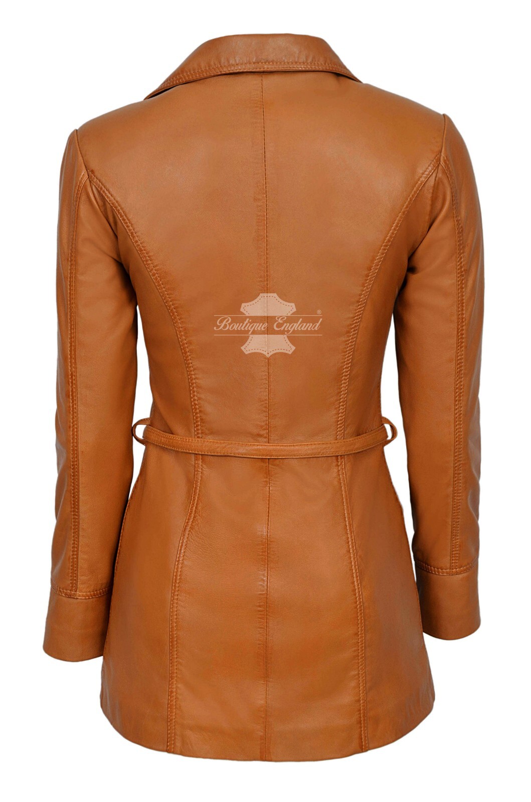 ALTRA Cappotto da donna TAN classico cintura di design in vera pelle taglia: 8 20 Sarina