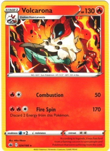 Volcarona RARE Pokemon TCG Card 24/198