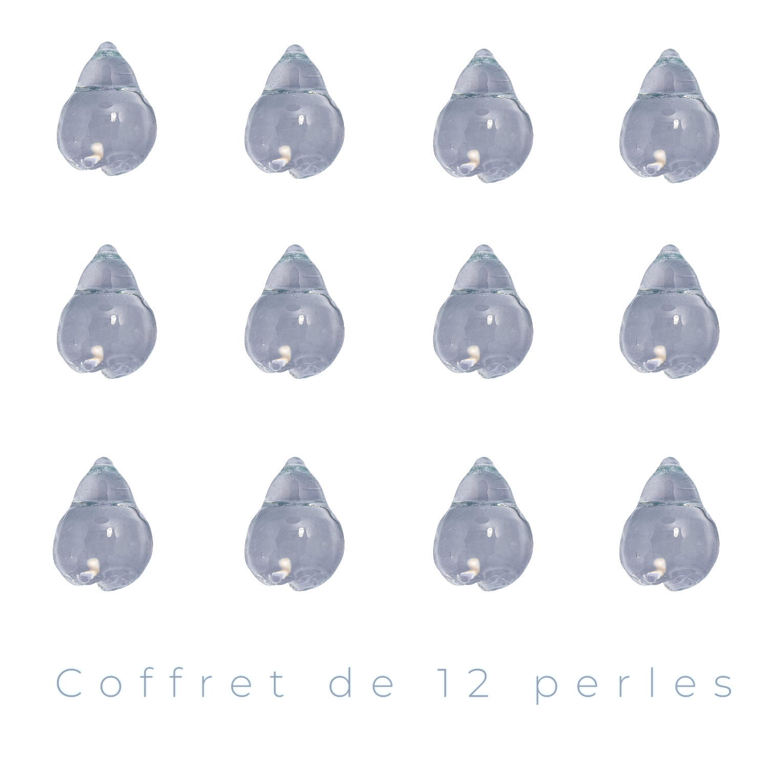 Perles en verre en forme de poire de 6x4 cm au design cristallin pour ornements de luxe