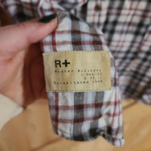 Rocawear Button Up Shirt Mens 3XL Red Gray Plaid Long Sleeve Corduroy Collar - Picture 4 of 10