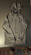 Nike Dri-Fit Mens S Dark Gray Full Zip Fleece Hoodie Sweatshirt Jacket