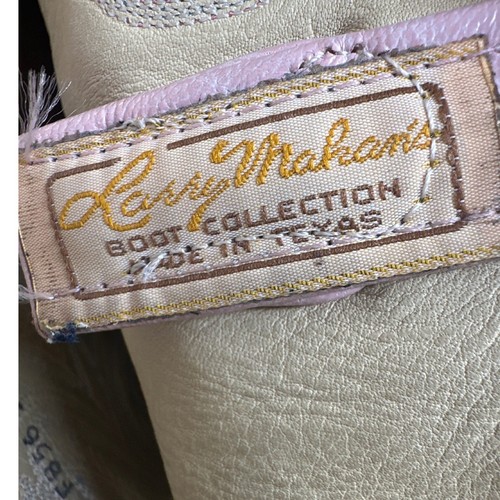 Stivali da cowboy Larry Mahan's donna vintage rosa western taglia 270/7 made in Texas - Foto 7 di 11