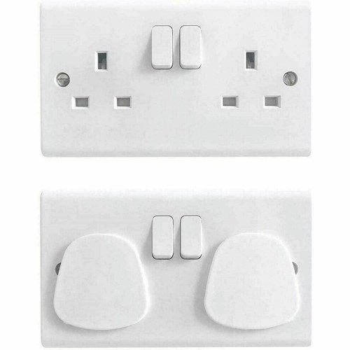 Cubiertas de enchufe protectores para bebés niños seguridad en el hogar protector de plástico eléctrico - Imagen 2 de 13